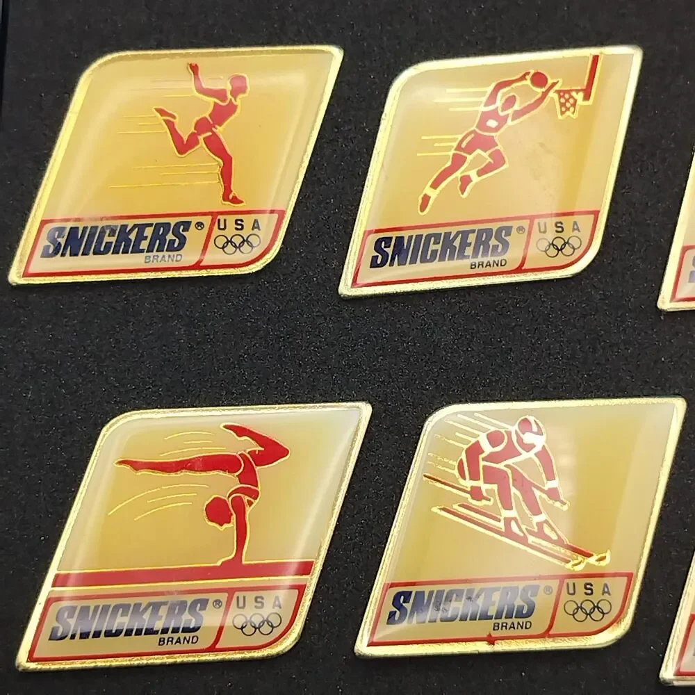 Snickers Brand Team USA 1992 Olympics 6 Pin Set Winter Summer Sports